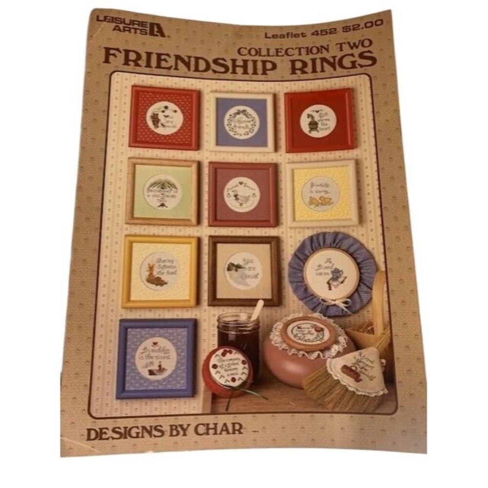 Leisure Arts Friendship Rings Cross Stitch Design Leaflet Pattern Book 452